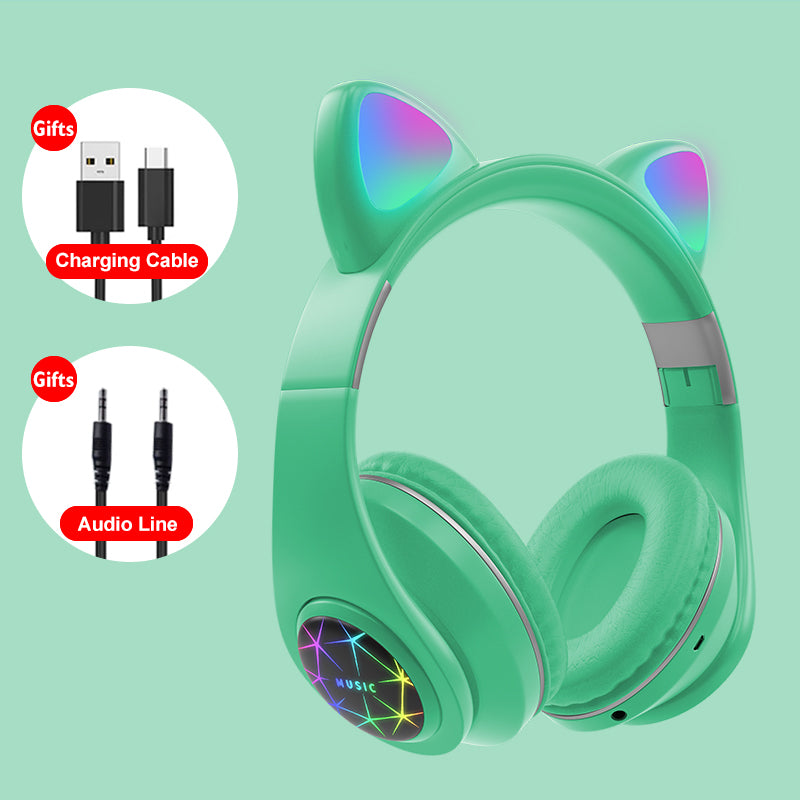 Écouteurs de sport sans fil à oreilles de chat – Bluetooth, réduction de bruit et maintien sûr