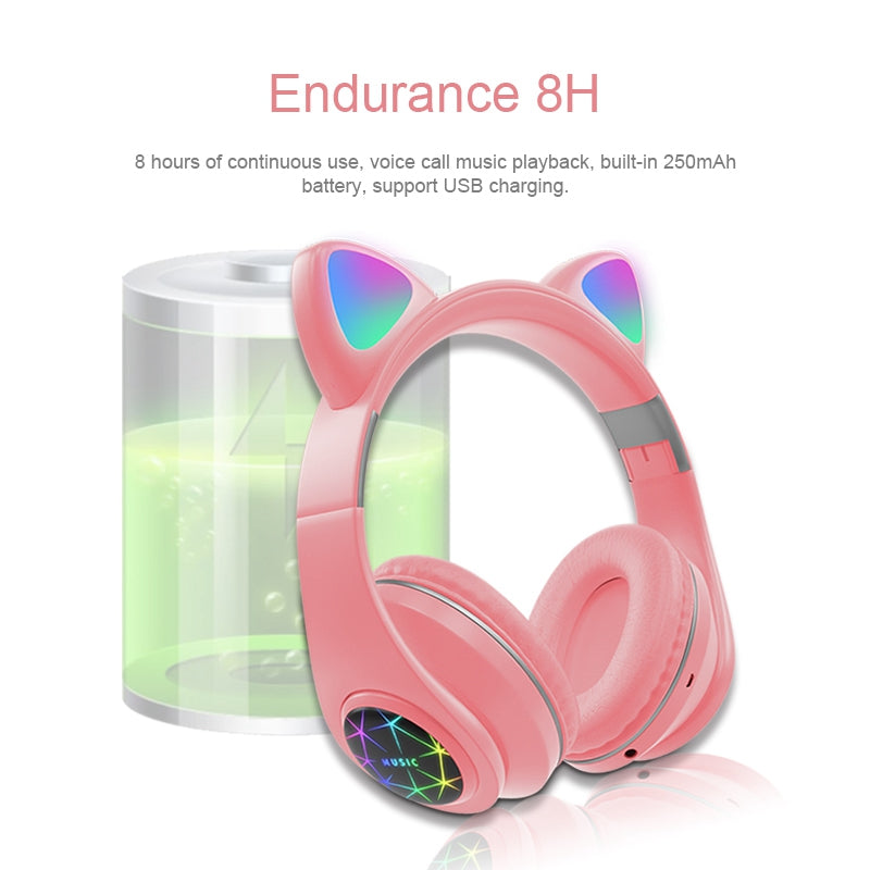 Écouteurs de sport sans fil à oreilles de chat – Bluetooth, réduction de bruit et maintien sûr
