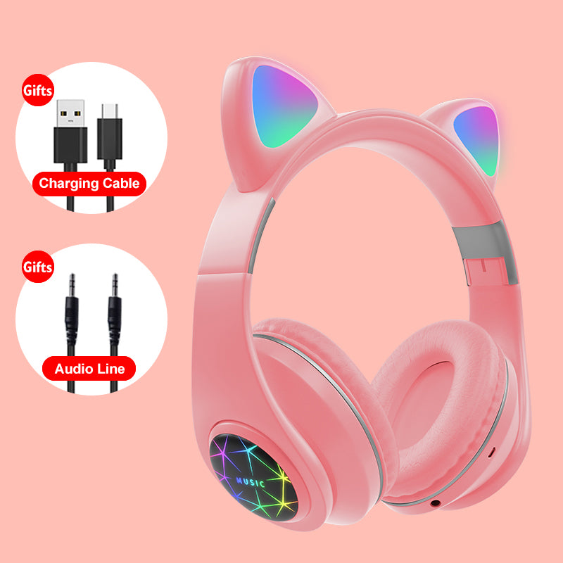 Écouteurs de sport sans fil à oreilles de chat – Bluetooth, réduction de bruit et maintien sûr