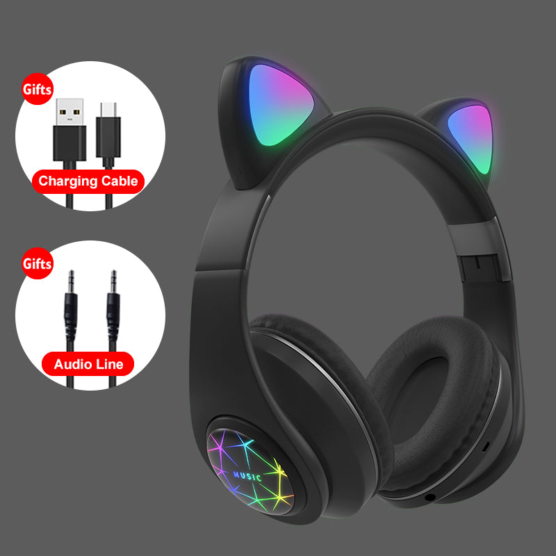 Écouteurs de sport sans fil à oreilles de chat – Bluetooth, réduction de bruit et maintien sûr